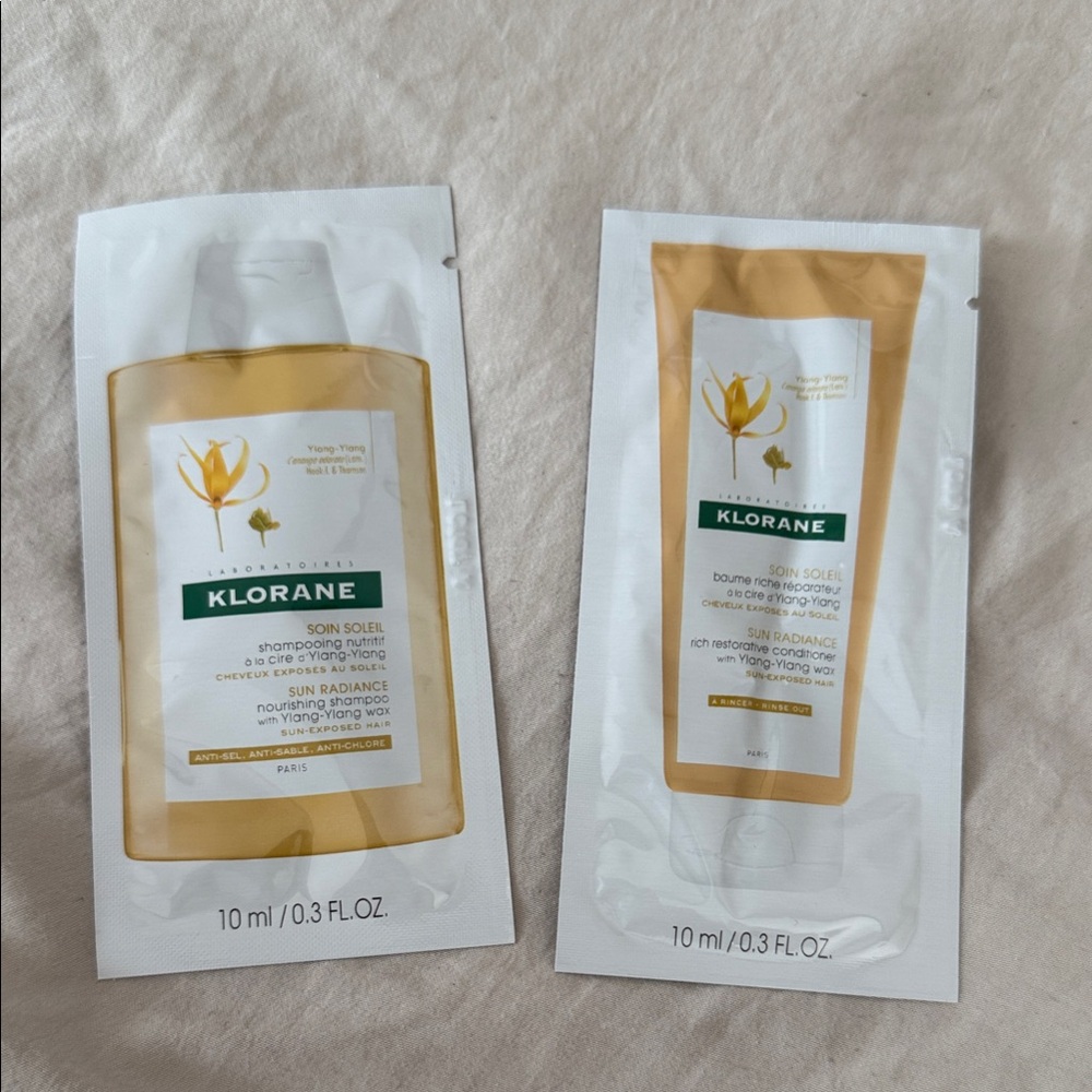 Klorane Sun Radiance Hair Care Duo Sample Shampoo Conditioner